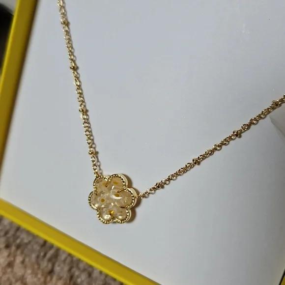 NEW! Kendra Scott 14k Gold Over Brass Cassie Pendant Necklace White Mosaic - Picture 5 of 8